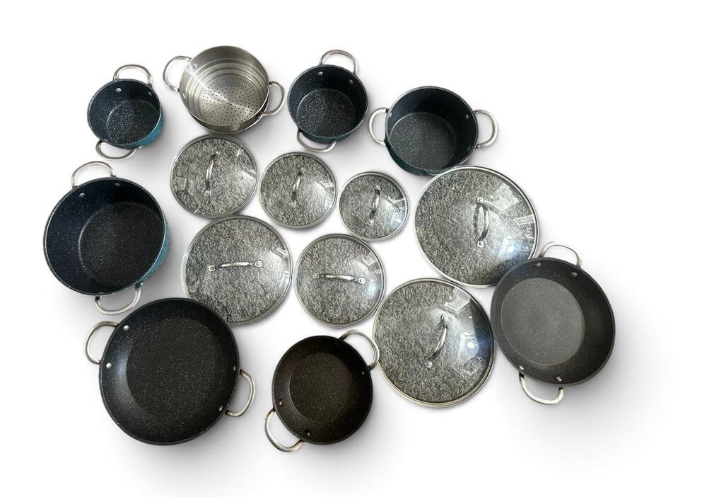 Curtis Stone 15-piece Nesting Dura-Pan Ceramic Cookware Teal